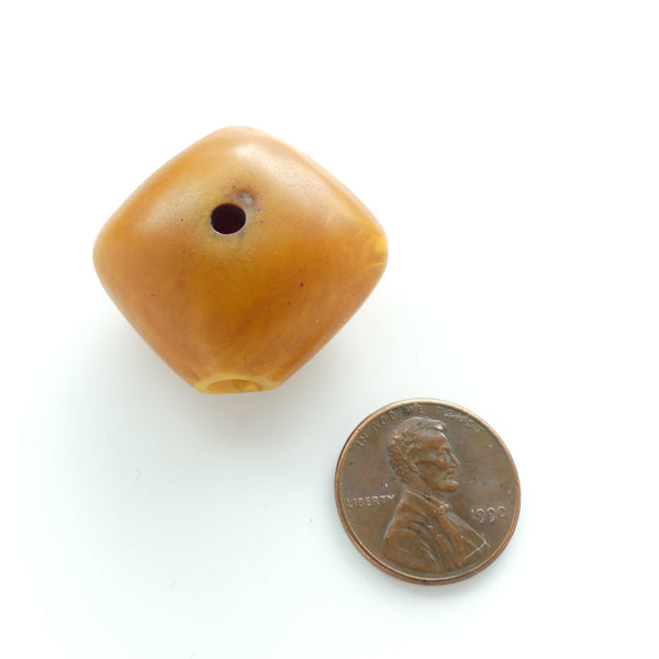 African Amber, Diamond Shape Warm Butterscotch Color, 28x30mm, Excellent Shape