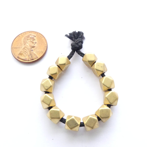 Brass, Cornerless Cube Beads, 6mm, Sold by the Set of 12