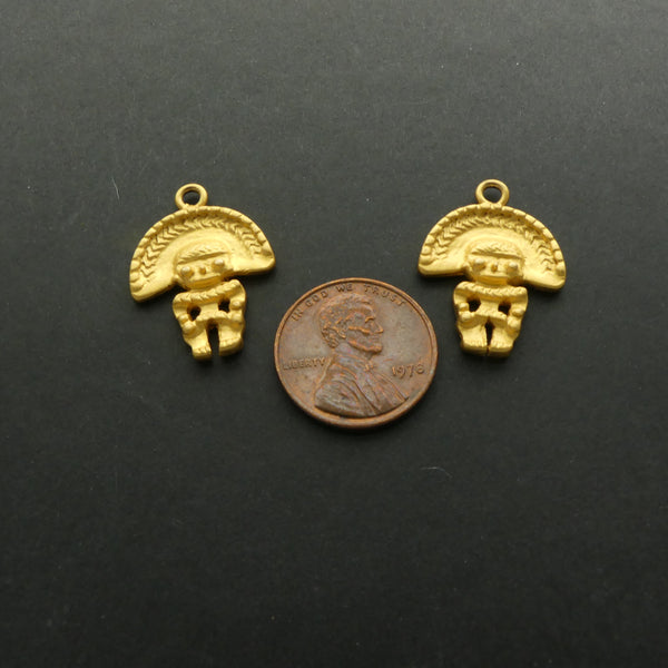 Gold Plated, Pre-Colombian Reproduction Pendant, 25mm, Sold Individually