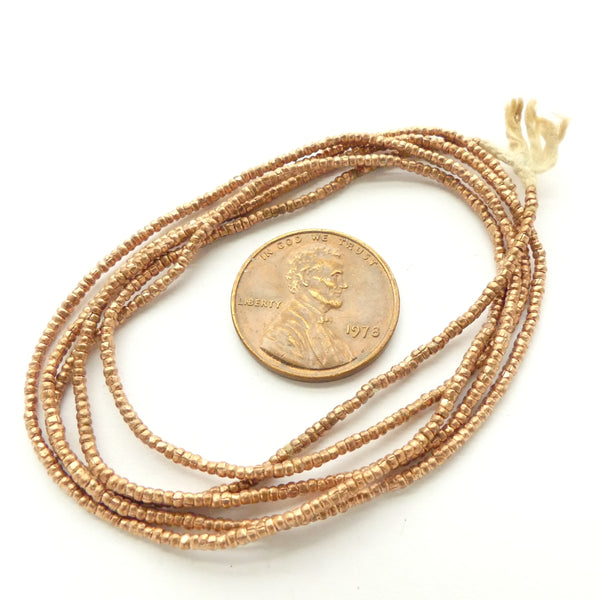 Copper, Micro Beads 1mm on 28-inch Strands