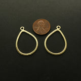 Brushed Gold Finish Earring/Pendant Parts, Teardrop 31x22mm, Sold by the Pair