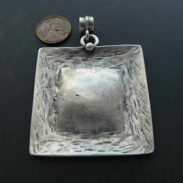 Pendants, Extra Large Rectangle, Textured and Domes, 2x2 inches with Large Bail