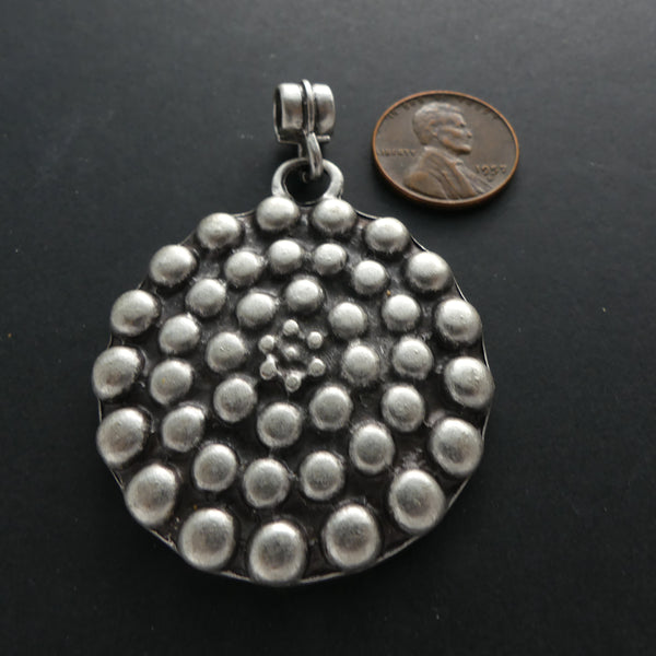 Pendants, Large with Raised Dots Design and Large Bail, 42mm diameter