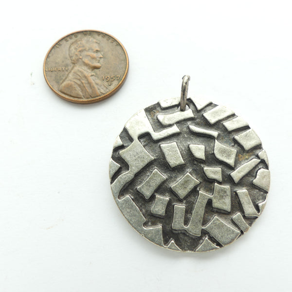 Pendants, Medium, Turkish White Metal Discs, 30mm Diameter