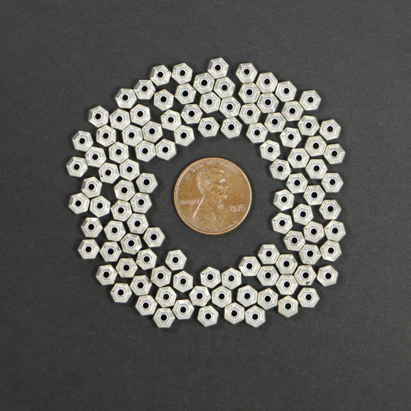 Cast Truncated Faceted Bicones, 3x5mm, Sold in Packages of 30 grams