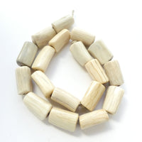 Bone, Antler Tubular Beads Ivory Color, Beads 24x15mm on 17.5-inch Strand