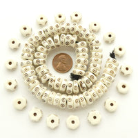 Bone, Indian White Bone Slices 4x10mm Circle/Dot Eye Design on 17-inch Strands