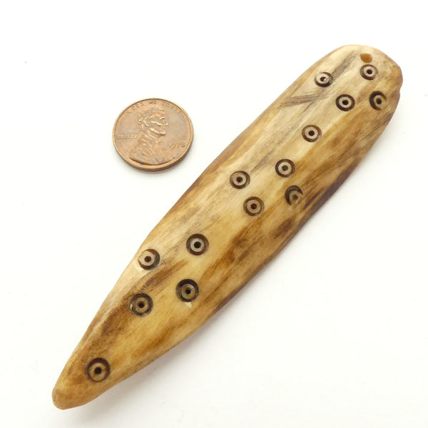 Bone, Ethiopian Blade Shape Pendant, 4 inches Long