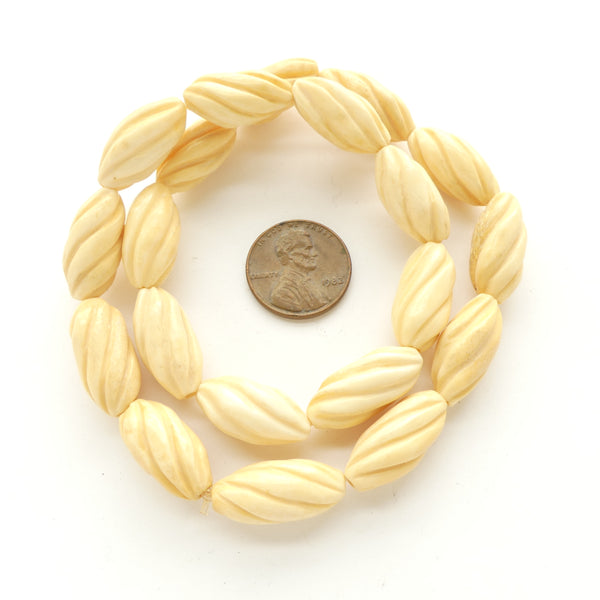 Bone, Oxbone Spiral Beads, 20x9mm, Sold by Sets of 4