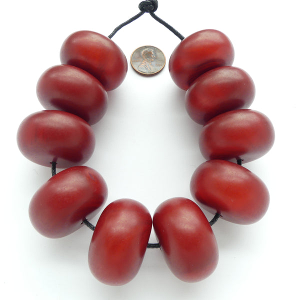 African Amber, Faux Amber, Burgundy, Oblates, 20x30mm, Sold Individually