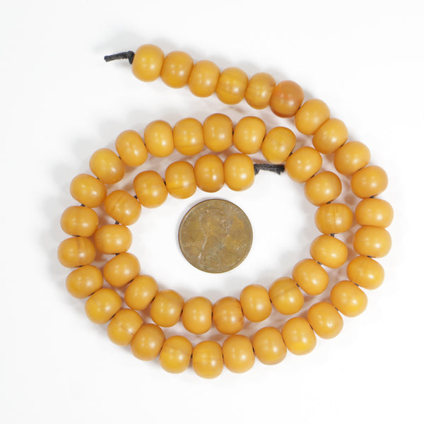 African Amber, Faux Amber, Butterscotch Color Oblates 7x10mm on 15-inch Strand