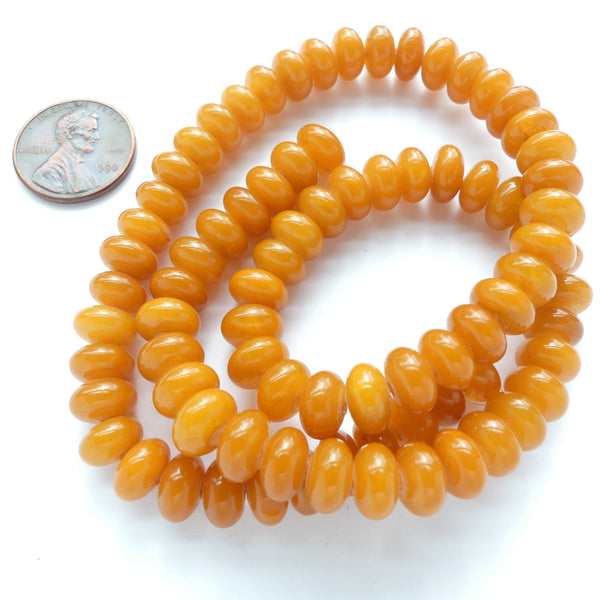 Resin, Butterscotch, Rondells, 5x8mm on 16-inch Strands