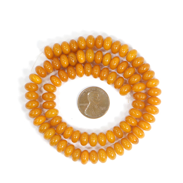 Resin, Butterscotch, Rondells, 5x8mm on 16-inch Strands