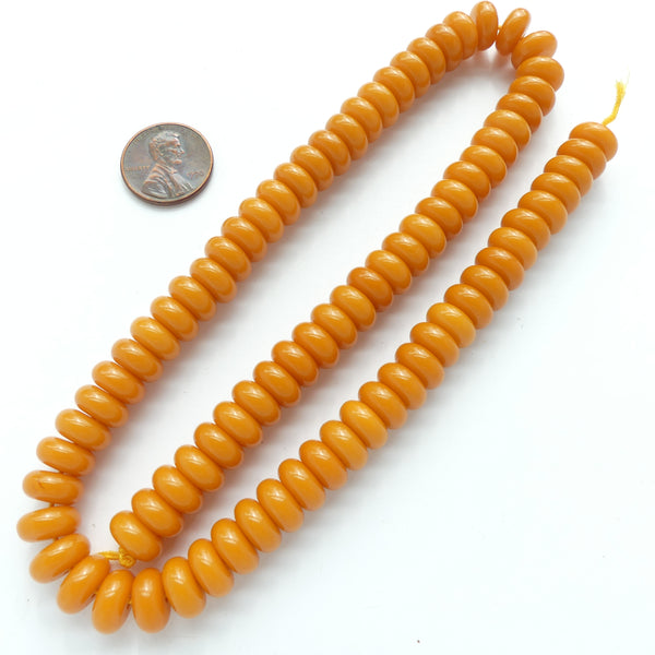 Resin, Butterscotch, Rondell, 5x10mm on 16-inch Strands