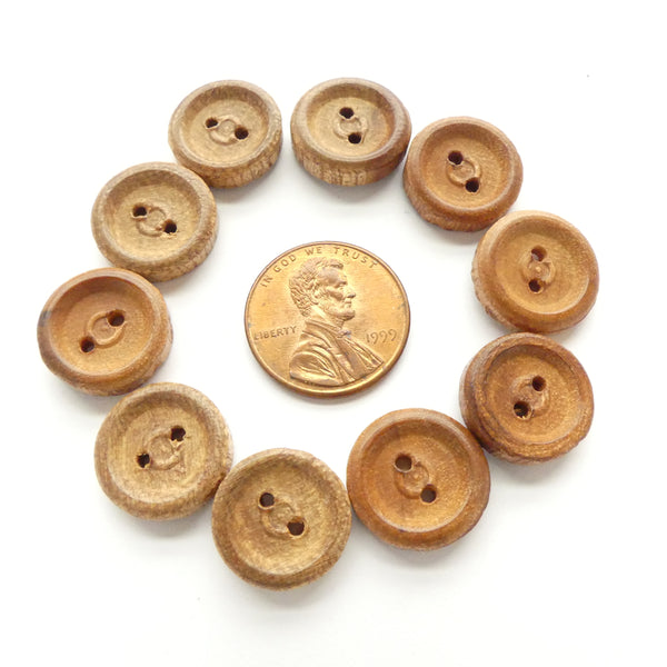Wood, Buttons, 4x15mm Two Hole Buttons, Made in India for Clothing & Clasps, Sets of 10