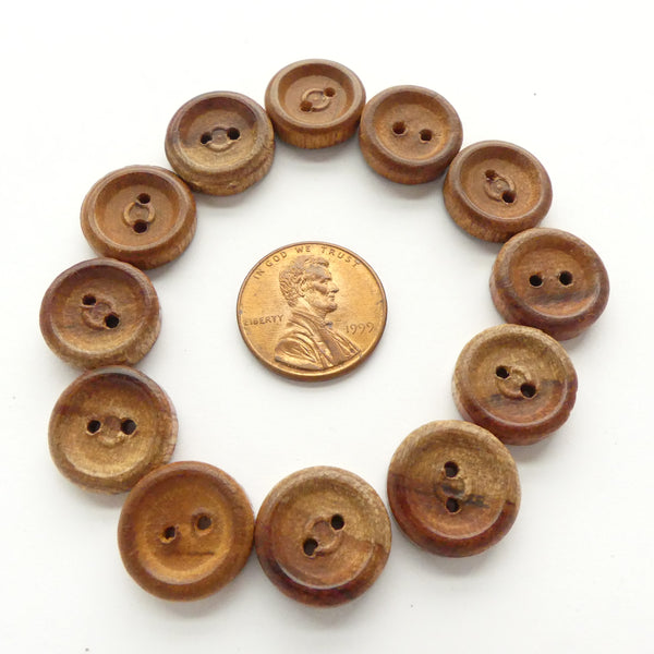 Wood, Buttons, 4x15mm Two Hole Buttons, Made in India for Clothing & Clasps, Sets of 10
