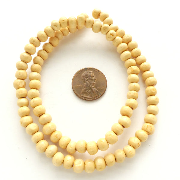 Wood Round Stained Pale Pine 6mm on 16-inch Strands