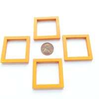 Wood Shapes, Square Orange 40mm, Sold by Sets of 4