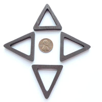 Wood Shapes, Triangle Dark Brown 40mm, Sold by Sets of 4