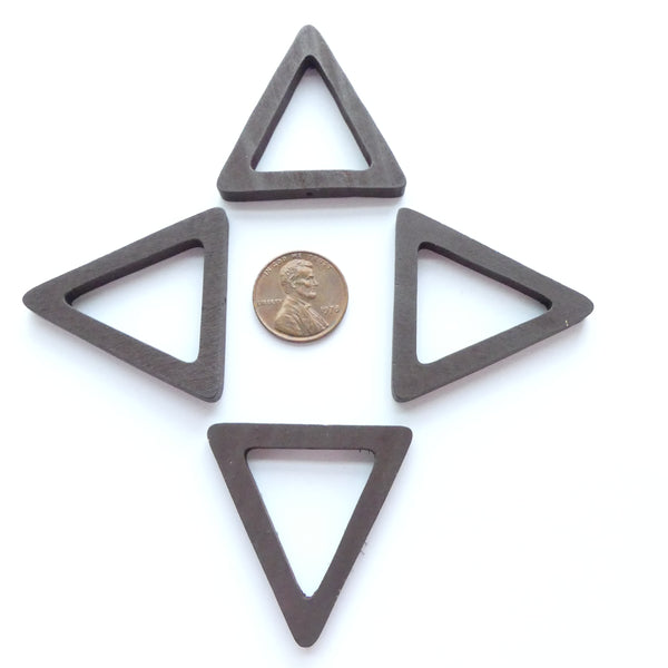 Wood Shapes, Triangle Dark Brown 40mm, Sold by Sets of 4