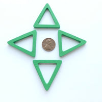 Wood Shapes, Triangle Green 40mm, Sold by Sets of 4