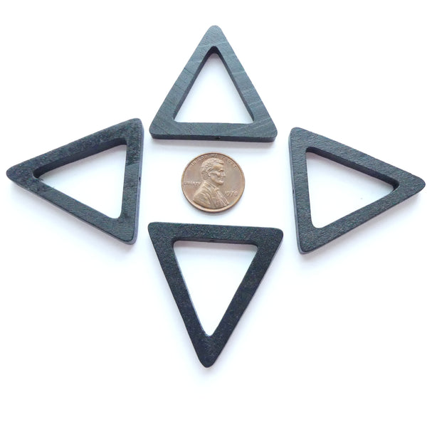 Wood Shapes, Triangle Black 40mm, Sold by Sets of 4