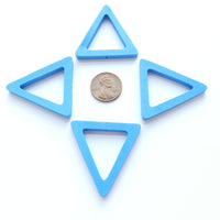 Wood Shapes, Triangle Blue 40mm, Sold by Sets of 4