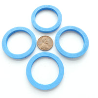 Wood Shapes, Circle Blue 40mm Diameter, Sold by Sets of 4