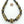Antique Venetian Lampworked Trade Bead Amber on Black, with Coconut Shell, 21.5-inches