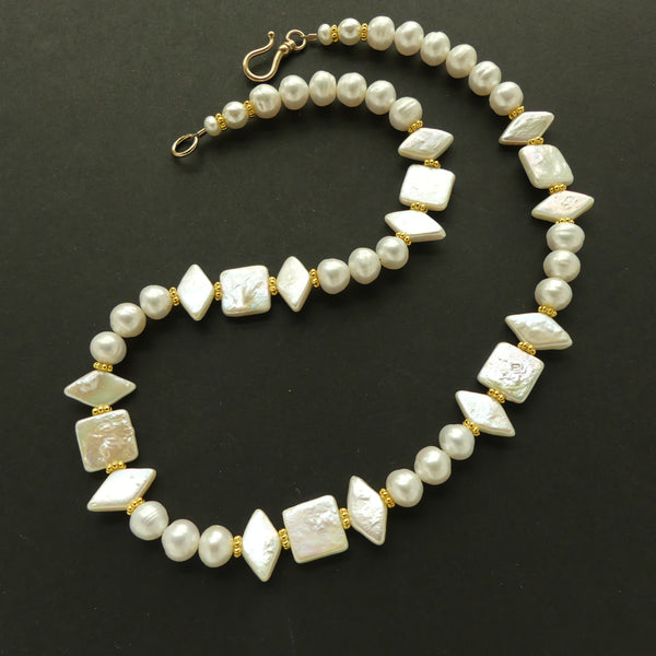 Necklace, Pearls Take a Walk on the Wild Side, More than Just Round Beads, 17-inches