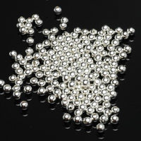 Packaged Beads, Silver Tone 2mm Round, Pkg 200