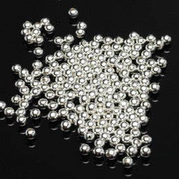 Packaged Beads, Silver Tone 2mm Round, Pkg 200