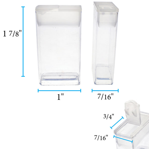 Storage, Small Flip Top Clear Boxes, Set of 4