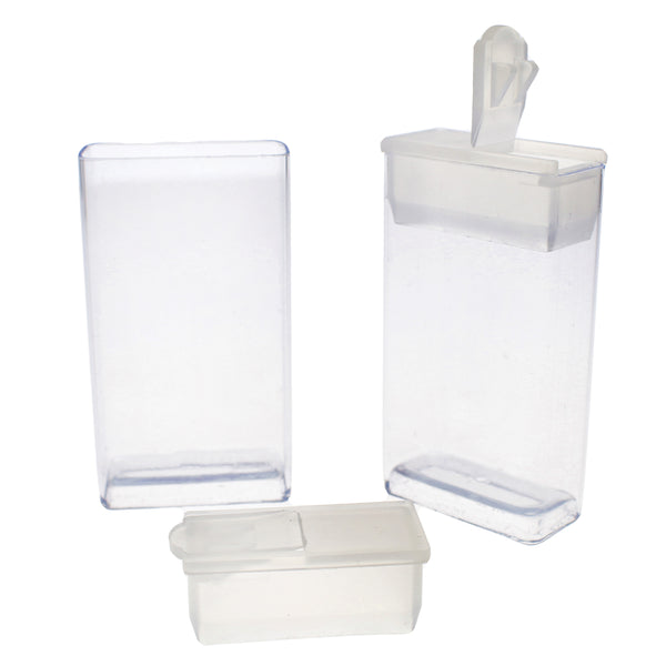 Storage, Small Flip Top Clear Boxes, Set of 4