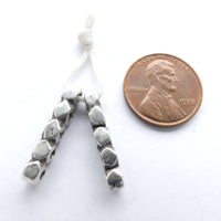 Indian Silver, Pair of Antique 5-hole Spacer Bars