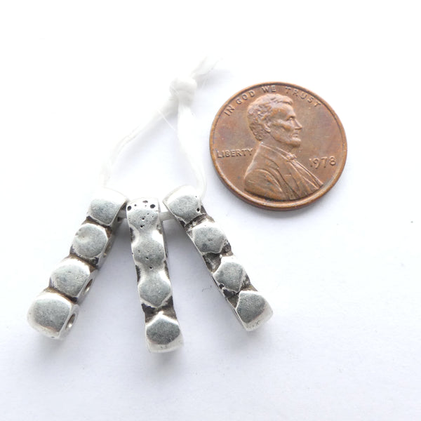 Indian Silver, Set of 3 Antique 4-hole Spacer Bars