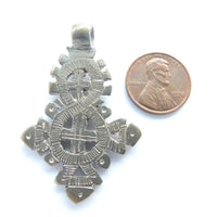 Silver (White Metal) Ethiopian Coptic Cross, Small