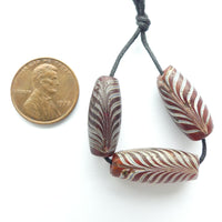 Feathered Antique Venetian Lampwork, Set of 3