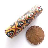 Millefiori African Trade Beads, Bundled Cane Type, 40x10mm