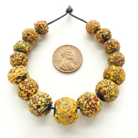 Crumb Beads, Antique Venetian Glass, Graduated Set of 15 Beads