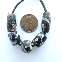 Fancy Antique Venetian Lampwork Beads, Set of 5