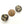Tabular Antique Venetian Lampwork, Pair of Black Beads with Complex Eye Designs, Sold by Pair