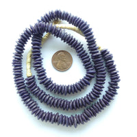 Powder Glass Rondelles, Dark Eggplant, Small