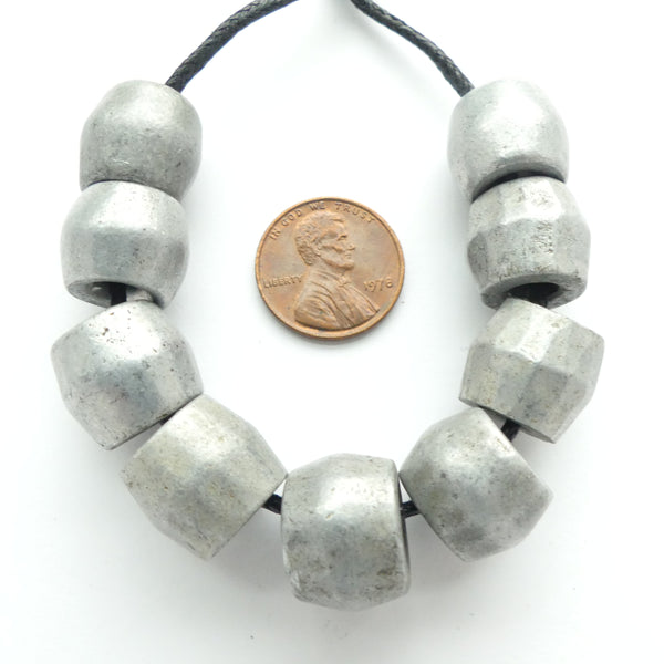Aluminum Large Hole Beads, Slightly Graduated Sets of 9