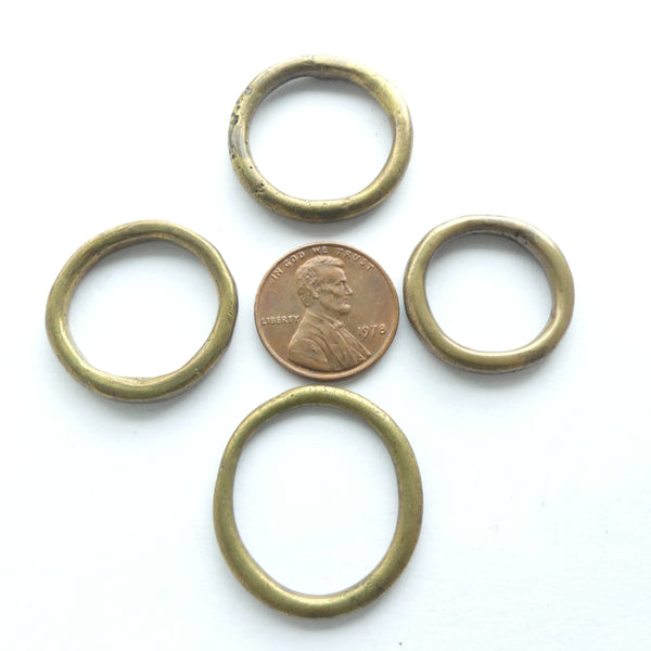 Brass, Rings, Antique from Nigeria, Set of 4