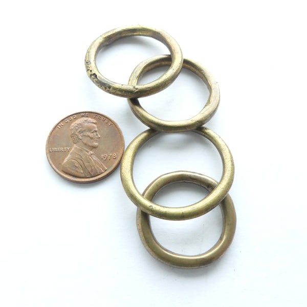 Brass, Rings, Antique from Nigeria, Set of 4