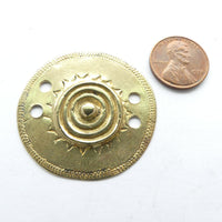 Brass, Ethiopian Shield Pendant, Vintage, 40mm