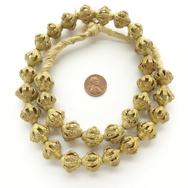 Brass,Lost Wax Cast Bicones, Ghana, Strand