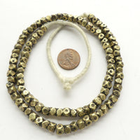 Brass, Tuareg Cornerless Cube Beads, 5-6mm on Strands of 100