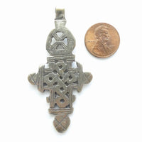 Silver (White Metal) Ethiopian Coptic Cross, Medium